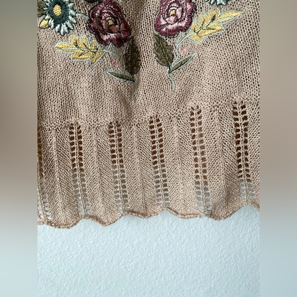 Altar'd State embroidered floral knit tank top. - Picture 5 of 6